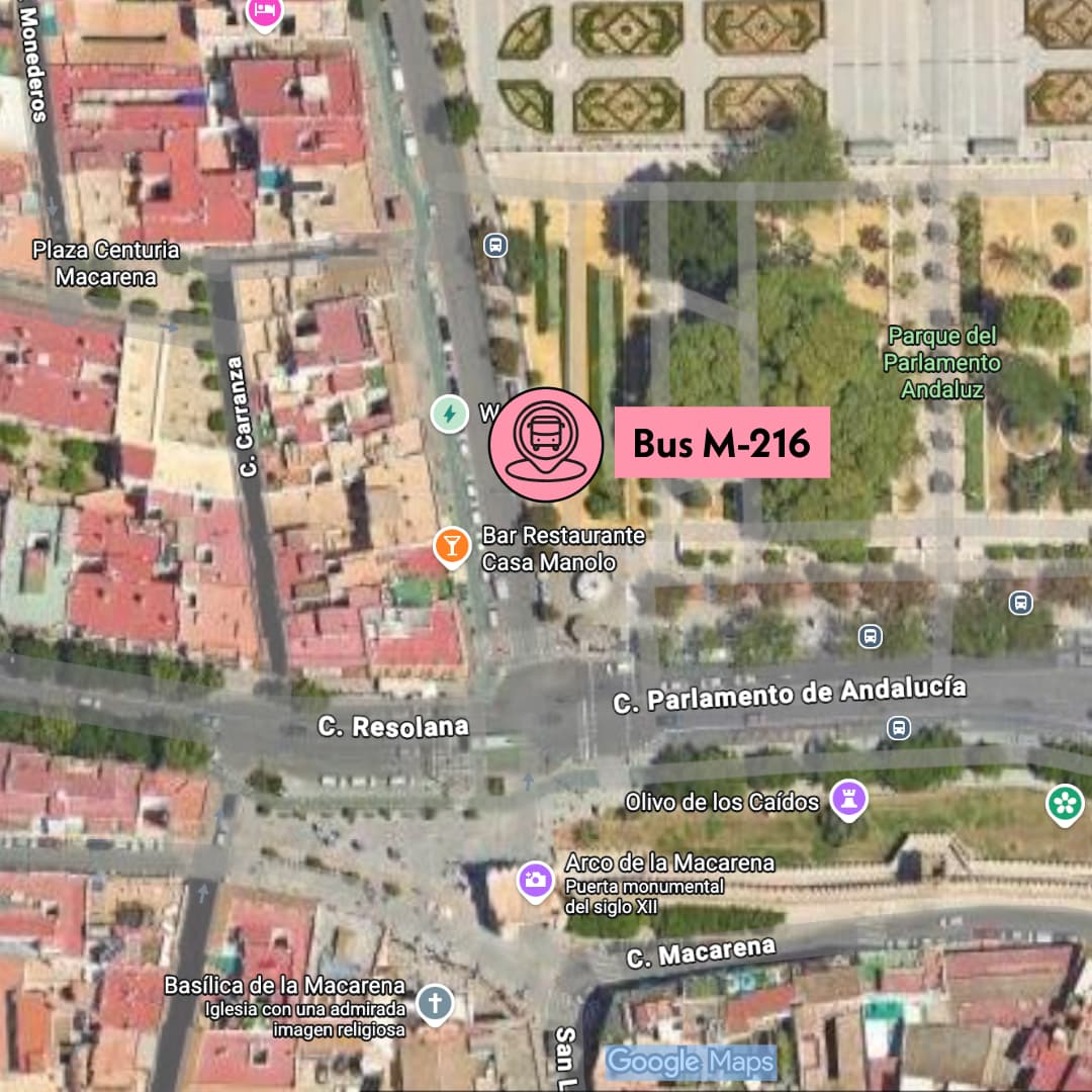 Bus stop map Sevilla