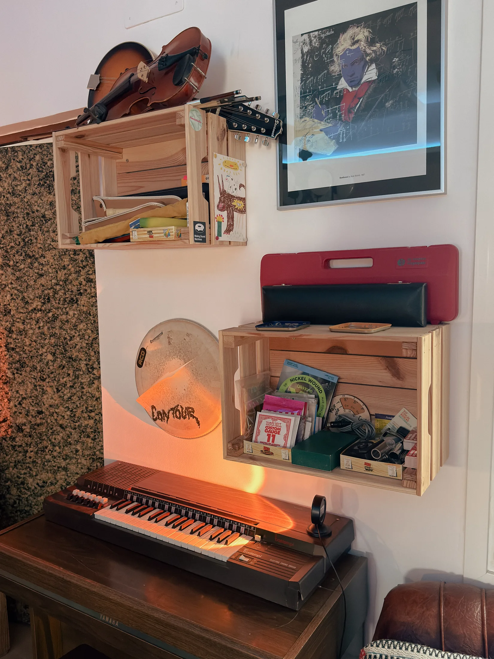 Estantes con accesorios musicales 1